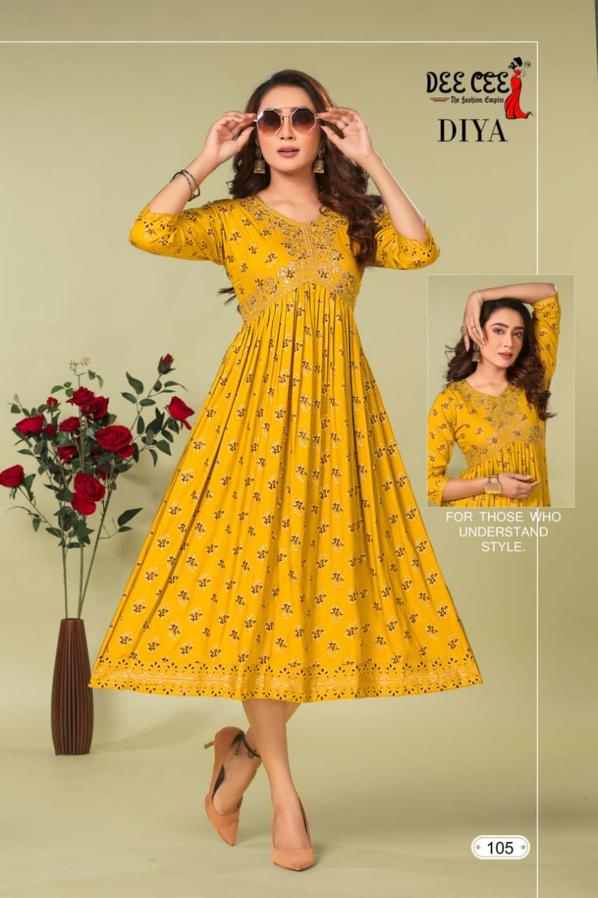 Dee Cee Diya Alia Cut Designer Kurtis Catalog